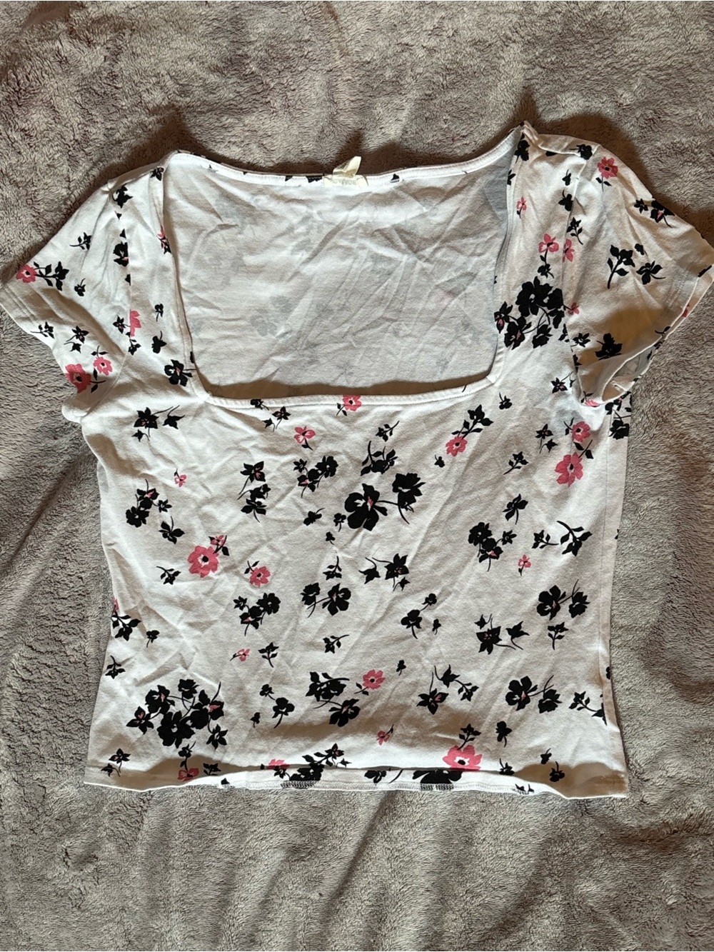 garage cropped floral top